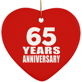 65th Anniversary 65 Years - Heart Ornament
