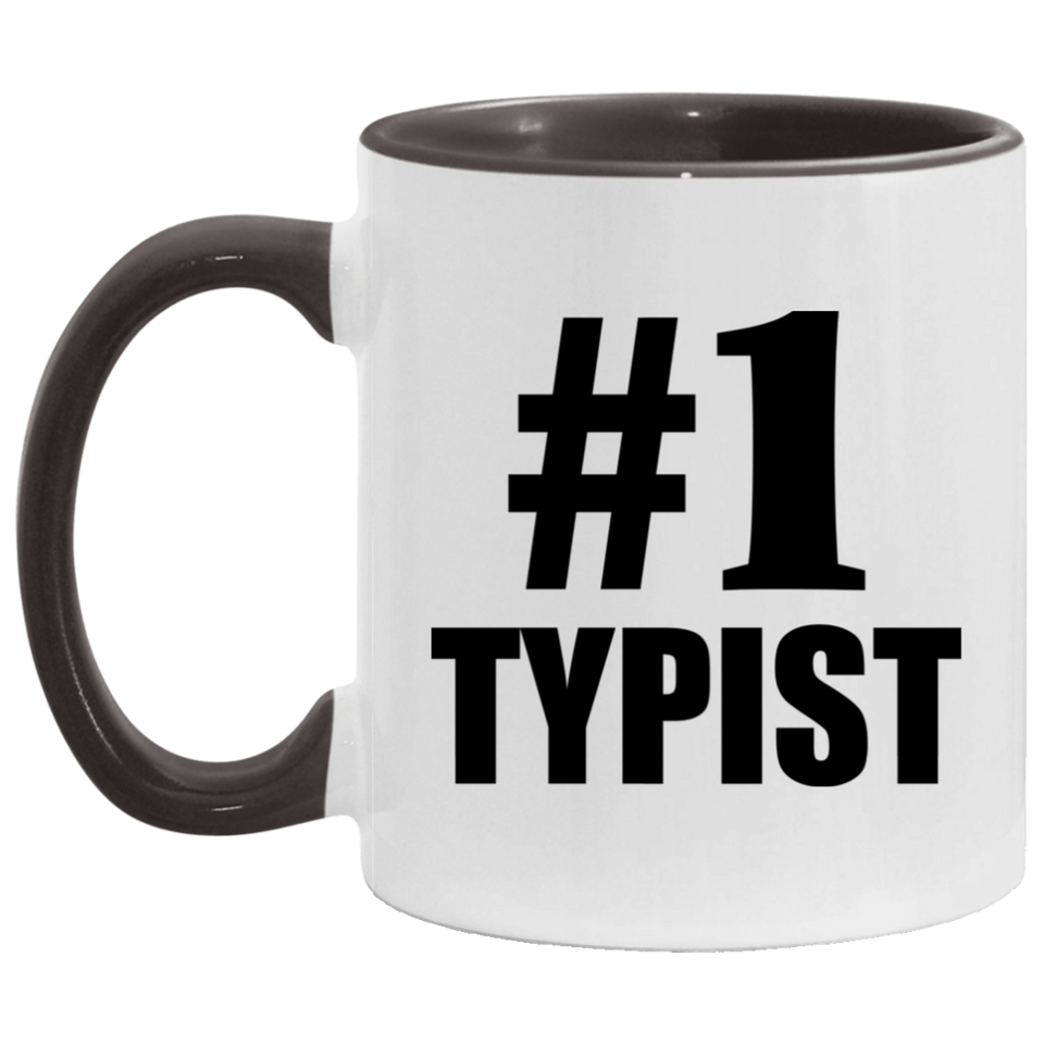 Number One #1 Typist - 11oz Accent Mug Black