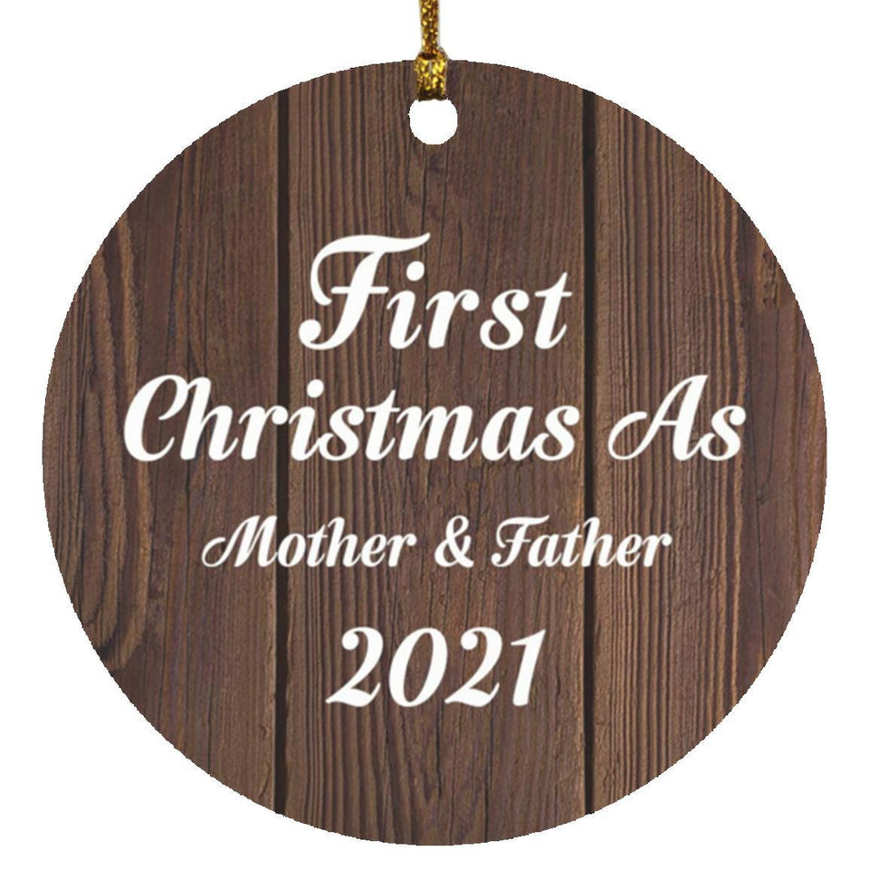 First Christmas As Mother & Father 2021 - Circle Ornament D