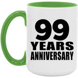 99th Anniversary 99 Years Anniversary - 15oz Accent Mug Green