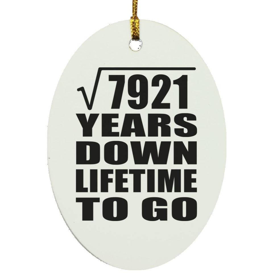 89th Anniversary Square Root of 7921 Years Lifetime To Go - Oval Ornament
