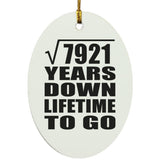 89th Anniversary Square Root of 7921 Years Lifetime To Go - Oval Ornament