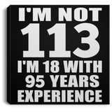 113th Birthday I'm Not 113 I'm 18 With 95 Years Experience - Canvas Square