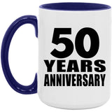 50th Anniversary 50 Years Anniversary - 15oz Accent Mug Purple