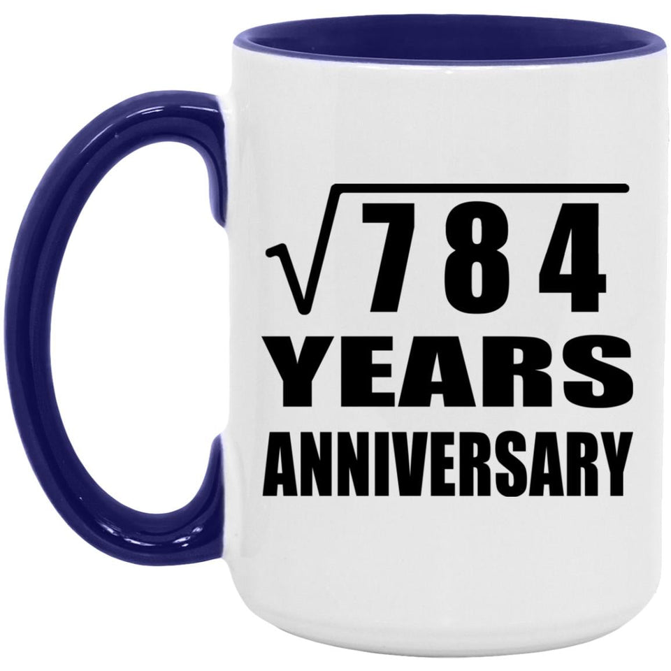 28th Anniversary Square Root of 784 Years Anniversary - 15oz Accent Mug Purple