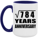 28th Anniversary Square Root of 784 Years Anniversary - 15oz Accent Mug Purple