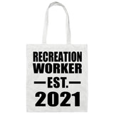 Recreation Worker Established EST. 2021 - Tote Bag White