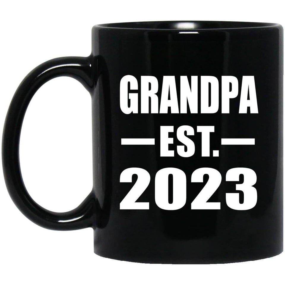 Grandpa Established EST. 2023 - 11oz Coffee Mug Black