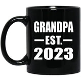 Grandpa Established EST. 2023 - 11oz Coffee Mug Black