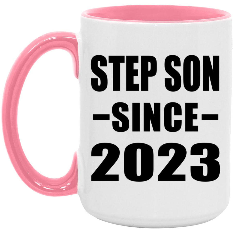 Step Son Since 2023 - 15oz Accent Mug Pink