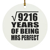 96th Anniversary Square Root of 9216 Years of Mrs Perfect - Circle Ornament