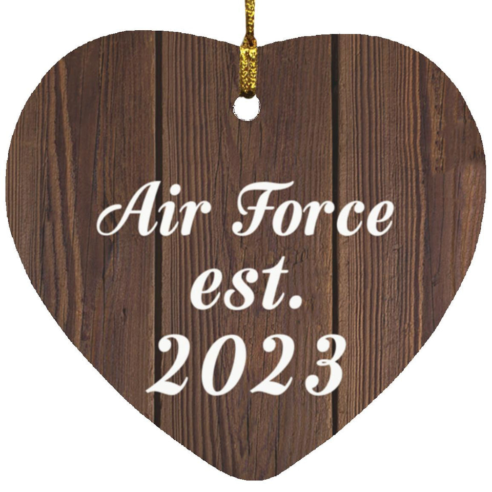 Air Force Established Est. 2023 - Heart Ornament D