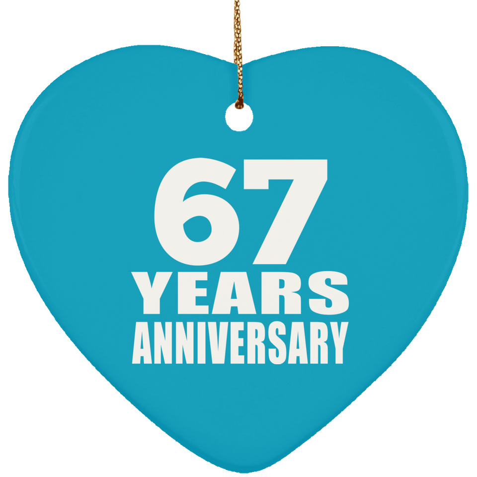 67th Anniversary 67 Years - Heart Ornament