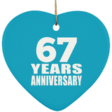 67th Anniversary 67 Years - Heart Ornament