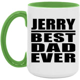 Jerry Best Dad Ever - 15oz Accent Mug Green