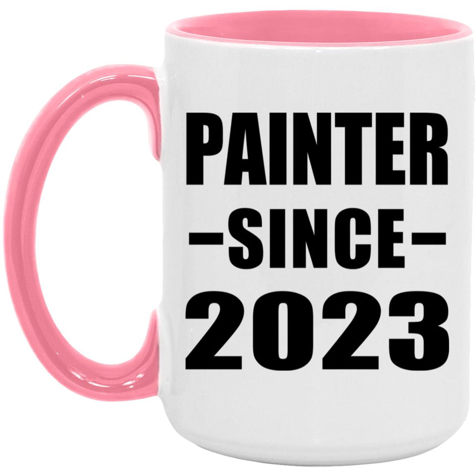 Painter Since 2023 - 15oz Accent Mug Pink