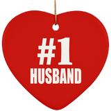 Number One #1 Husband - Heart Ornament