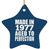 47th Birthday Made In 1977 Aged to Perfection - Star Ornament