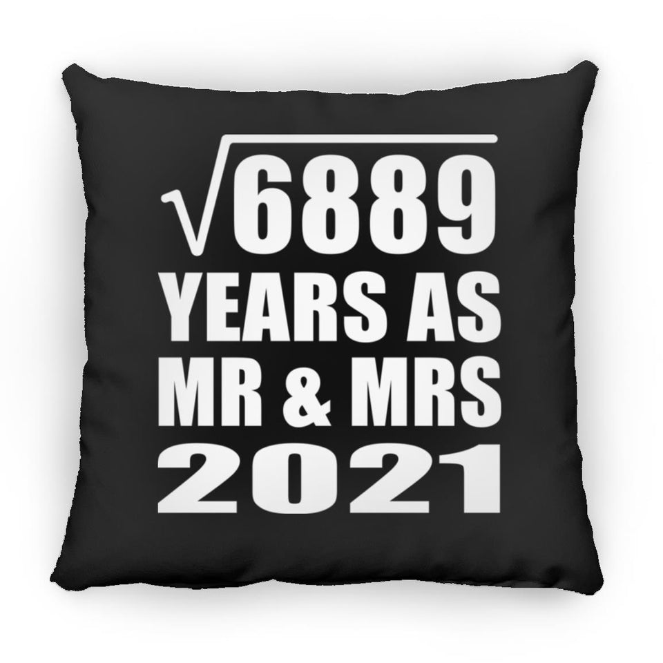 83rd Anniversary Square Root of 6889 Years As Mr & Mrs 2021 - Throw Pillow Black