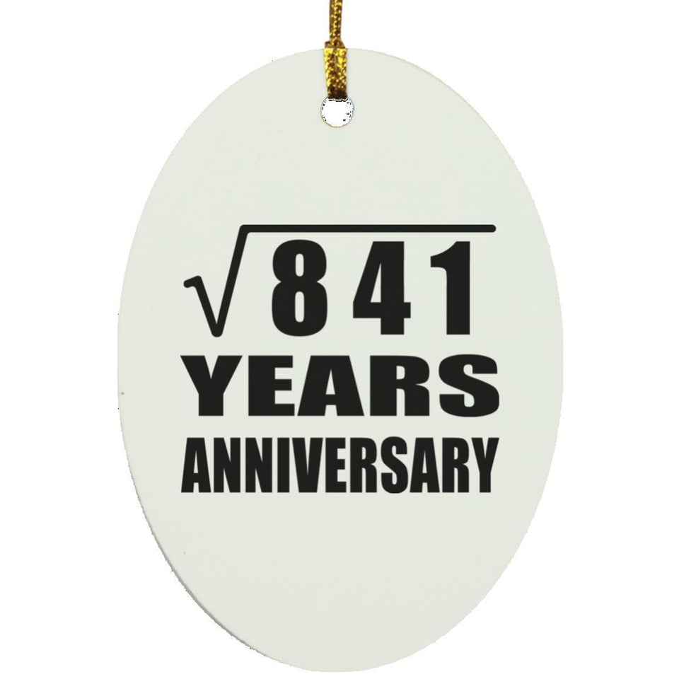 29th Anniversary Square Root of 841 Years Anniversary - Oval Ornament