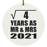 2nd Anniversary Square Root of 4 Years As Mr & Mrs 2021 - Circle Ornament
