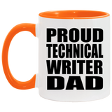 Proud Technical Writer Dad - 11oz Accent Mug Orange