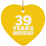 39th Anniversary 39 Years - Heart Ornament