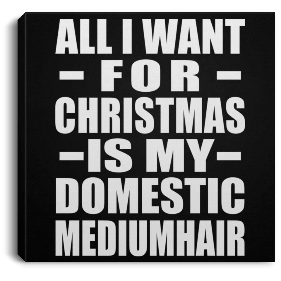 All I Want For Christmas Is My Domestic Mediumhair - Canvas Square