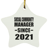 Social Community Manager Since 2021 - Star Ornament
