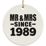 35th Anniversary Mr & Mrs Since 1989 - Circle Ornament