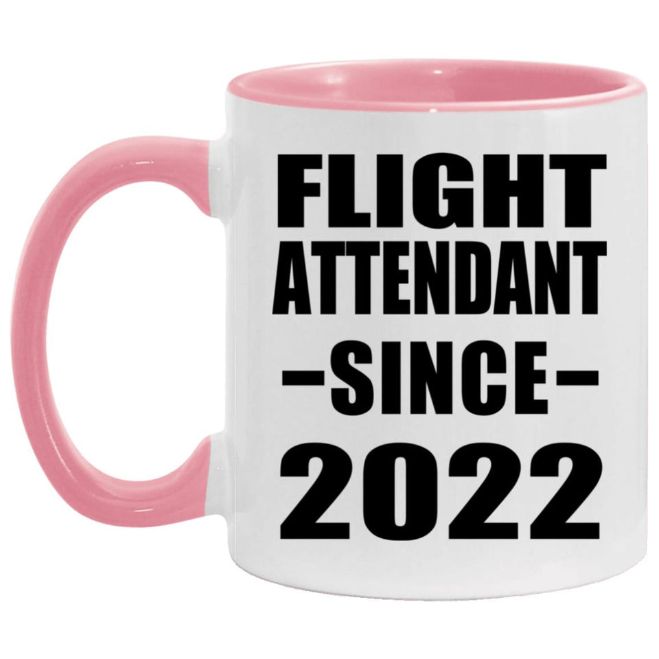 Flight Attendant Since 2022 - 11oz Accent Mug Pink