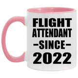 Flight Attendant Since 2022 - 11oz Accent Mug Pink
