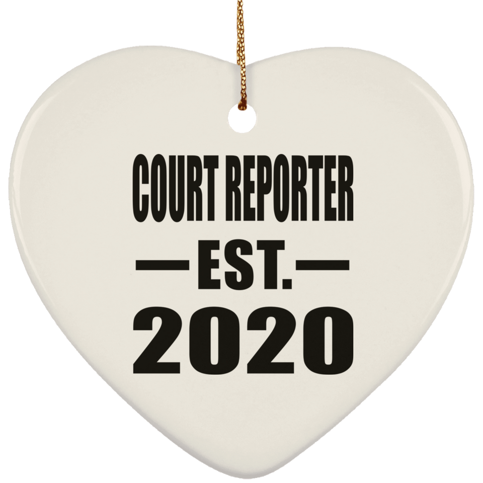 Court Reporter Established EST. 2020 - Heart Ornament