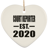 Court Reporter Established EST. 2020 - Heart Ornament