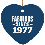 47th Birthday Fabulous Since 1977 - Heart Ornament