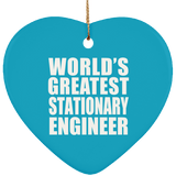 World's Greatest Stationary Engineer - Heart Ornament