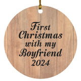 First Christmas With My Boyfriend 2024 - Circle Ornament C