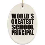 World's Greatest School Principal - Oval Ornament