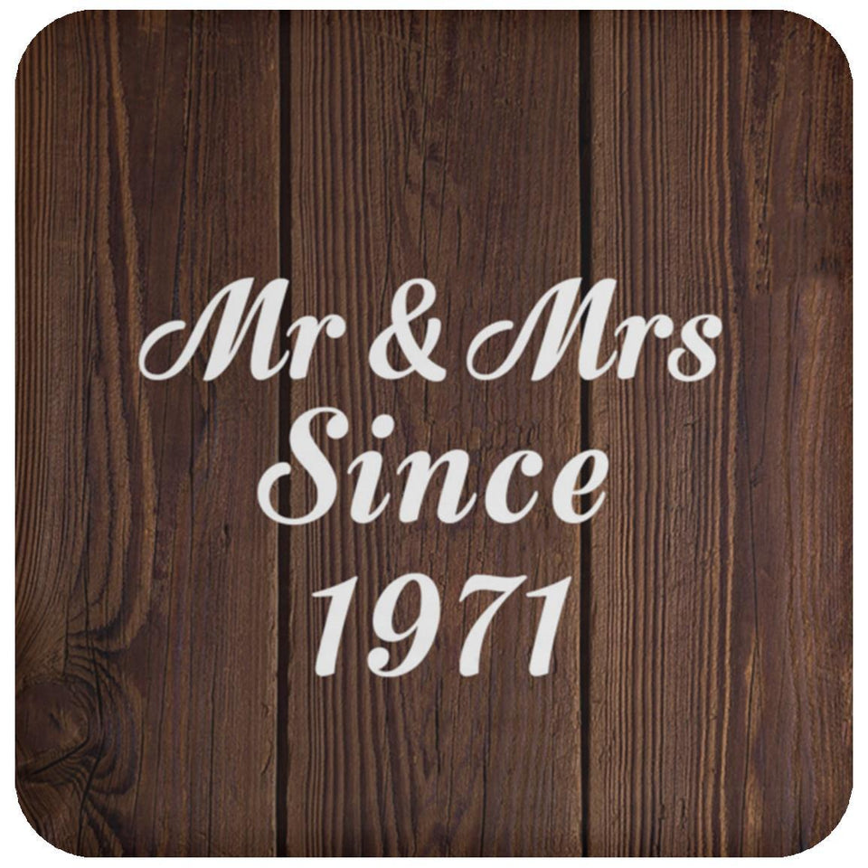 53rd Anniversary Mr & Mrs Since 1971 - Drink Coaster D