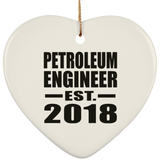 Petroleum Engineer Established EST. 2018 - Heart Ornament
