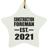 Construction Foreman Established EST. 2021 - Star Ornament