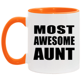 Most Awesome Aunt - 11oz Accent Mug Orange