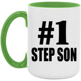 Number One #1 Step Son - 15oz Accent Mug Green