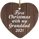 First Christmas With My Granddad 2021 - Heart Ornament D