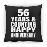 Happy 56th Anniversary 56 Years & Counting - Throw Pillow Black