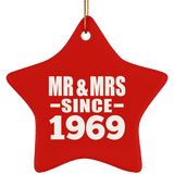 55th Anniversary Mr & Mrs Since 1969 - Star Ornament