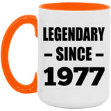 47th Birthday Legendary Since 1977 - 15oz Accent Mug Orange