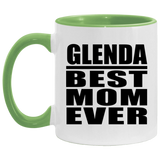 Glenda Best Mom Ever - 11oz Accent Mug Green