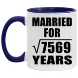87th Anniversary Married For Square Root of 7569 Years - 11oz Accent Mug Purple