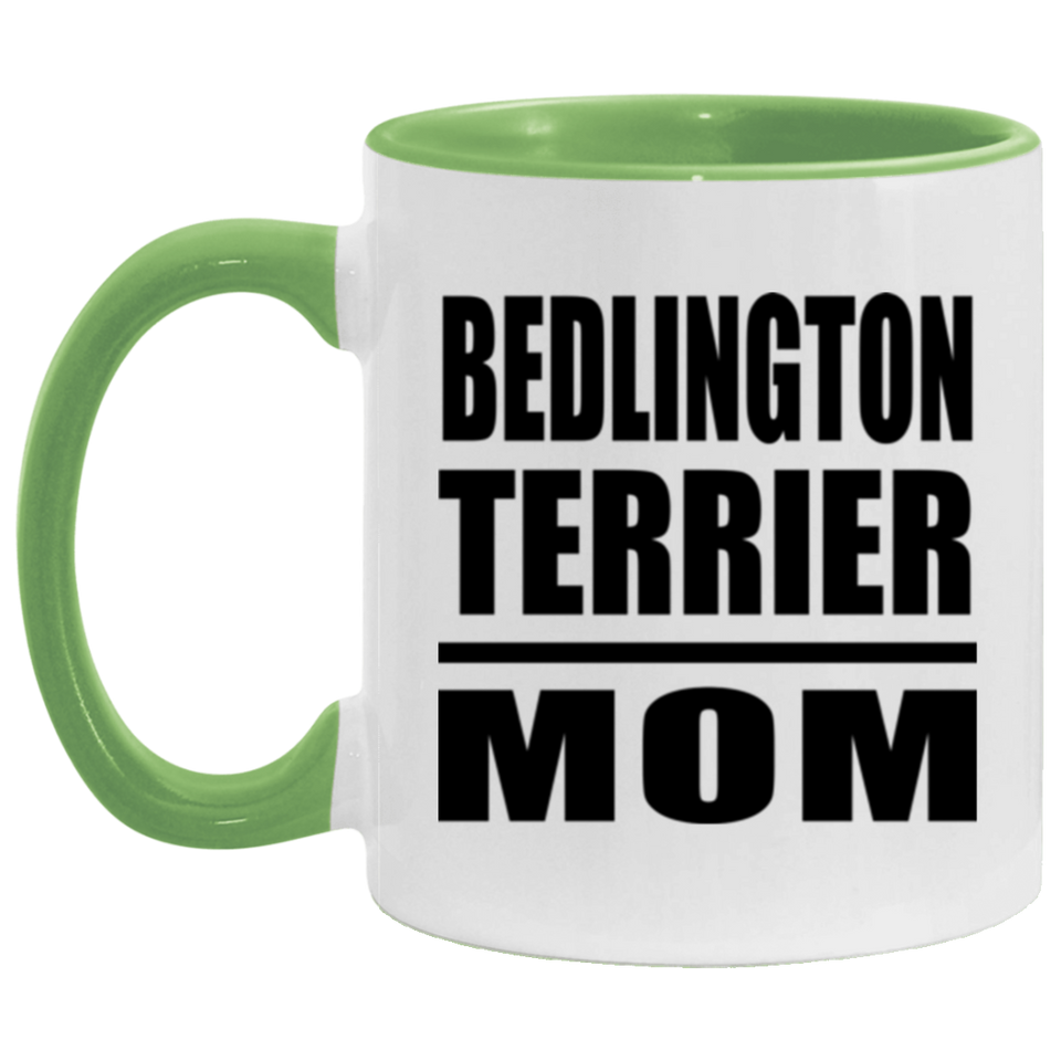 Bedlington Terrier Mom - 11oz Accent Mug Green